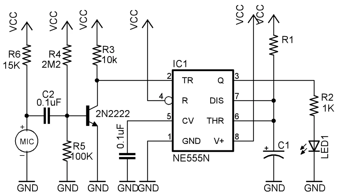 Original 555 astable oscillator circuit
