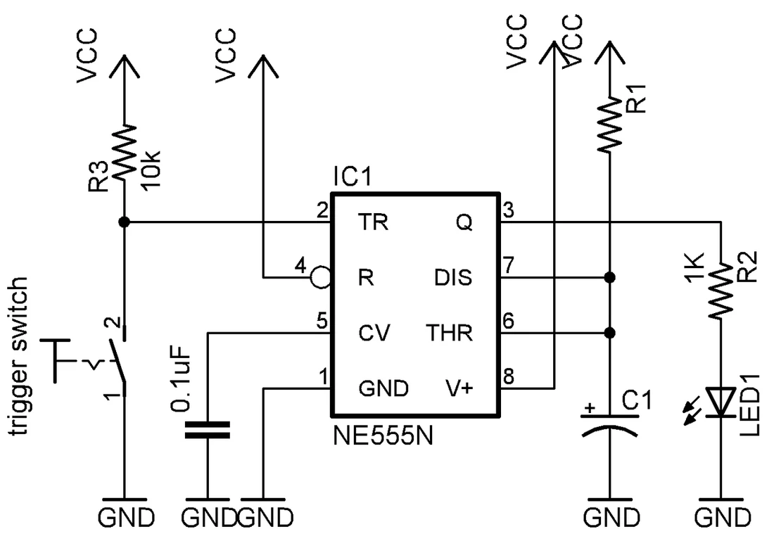 Original 555 monostable circuit