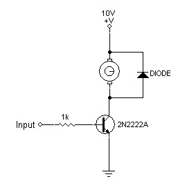 Original transistor motor driver with flyback diode